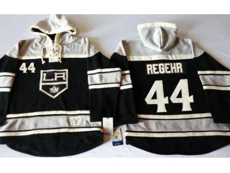 Los Angeles Kings #44 Robyn Regehr Black Sawyer Hooded Sweatshirt Stitched NHL Jersey