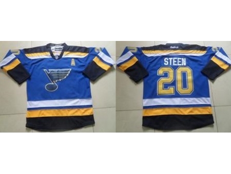 St. Louis Blues #20 Alexander Steen Light Blue Home Stitched Jersey