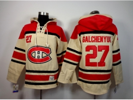 NHL montreal canadiens #27 galchenyuk cream[pullover hooded sweatshirt]