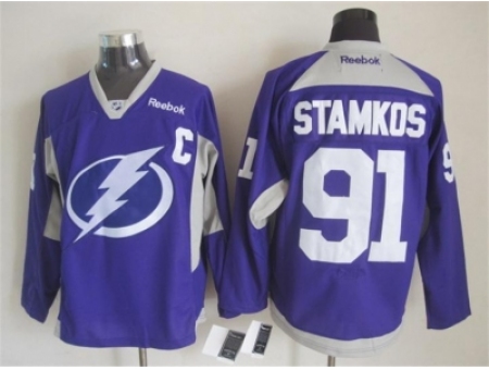 NHL Tampa Bay Lightning #91 Steven Stamkos purple jerseys