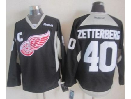 Detroit Red Wings #40 Henrik Zetterberg Black Practice Stitched NHL Jersey