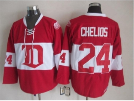 NHL Detroit Red Wings 24 Chelios classic red jerseys