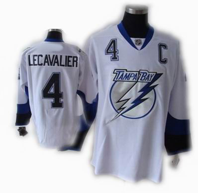 Tampa Bay Lightning Jersey #4 Vincent Lecavalier White color C patch