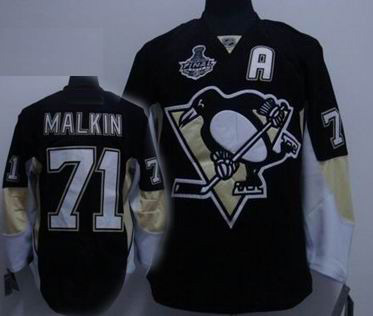 RBK Pittsburgh Penguins EVGENI MALKIN STANLEY CUP #71 A patch Hockey Jersey black