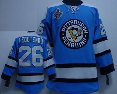 RBK Pittsburgh Penguins #26 FEDOTENKO Blue STANLEY CUP Jersey