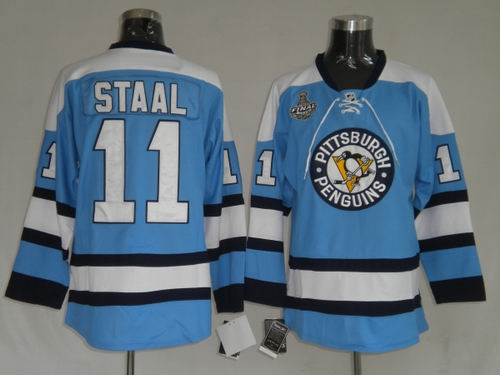 RBK Pittsburgh Penguins #11 Jordan Staal Blue STANLEY CUP Jersey