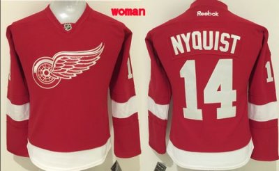 Red Wings #14 Gustav Nyquist Red Home Womens Stitched NHL Jersey