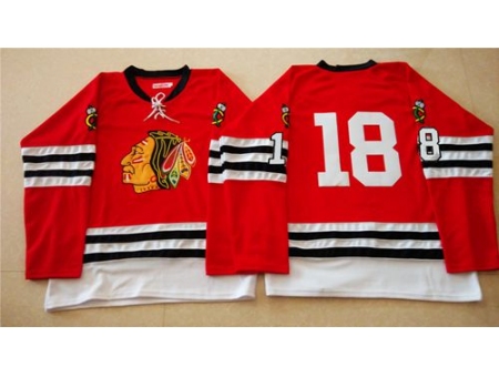 Chicago Blackhawks #18 Denis Savard Red Mitchell And Ness 1960-61 Stitched NHL Jersey