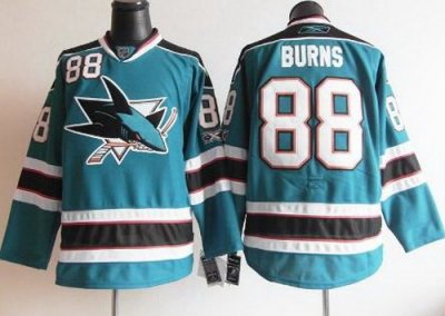 San Jose Sharks 88 Burns Blue NHL Jerseys