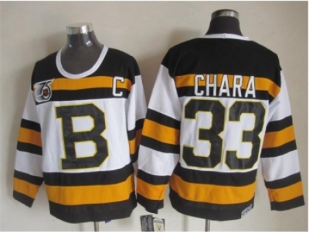 NHL Boston Bruins #33 Zdeno Chara white jerseys[m&n 75th]