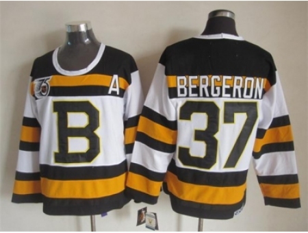 NHL Boston Bruins #37 Patrice Bergeron white jerseys[m&n 75th]