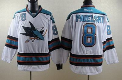 San Jose Sharks #8 Joe Pavelski white Jersey