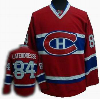 Hockey Montreal Canadiens #84 Guillaume Latendresse Stitched Replithentic Red Jersey