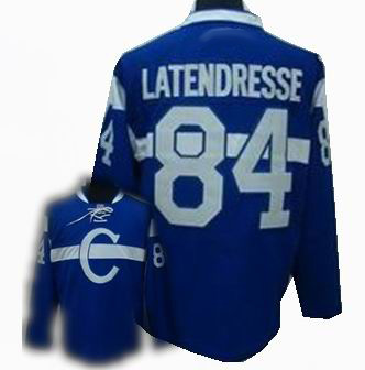 Hockey Montreal Canadiens #84 Guillaume Latendresse Stitched Replithentic blue Jersey