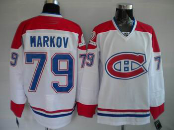 Hockey Montreal Canadiens #79 Andrei Markov Stitched Replithentic New CH White Jersey