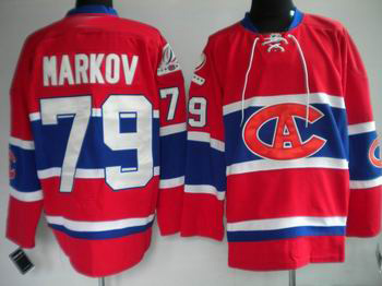 Hockey Montreal Canadiens #79 Andrei Markov Stitched Replithentic New CA Red Jersey