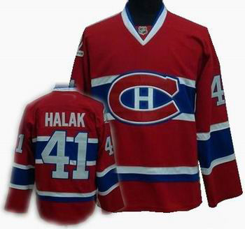 hockey Montreal Canadiens #41 Jaroslav Halak Stitched Replithentic Red Jersey