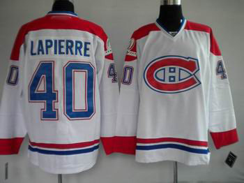 Hockey Montreal Canadiens #40 Maxim Lapierre Stitched Replithentic white Jersey