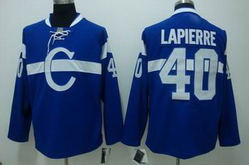 Hockey Montreal Canadiens #40 Maxim Lapierre Stitched Replithentic blue Jersey