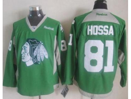 Chicago Blackhawks #81 Marian Hossa Green Practice Stitched NHL Jersey