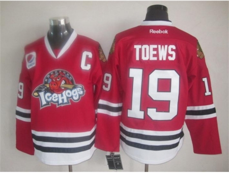 Chicago Blackhawks 19 Jonathan Toews Red AHL Rockford IceHogs ICE Hockey NFL Jerseys