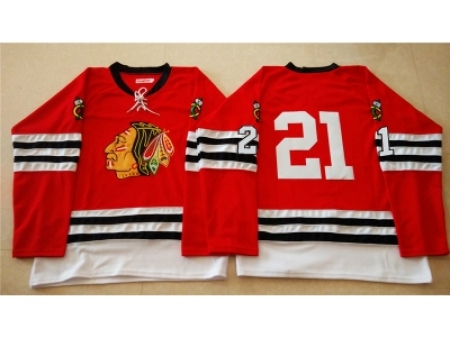 NHL Mitchell And Ness 1960-61 Chicago Blackhawks #21 Noname red Throwback jerseys