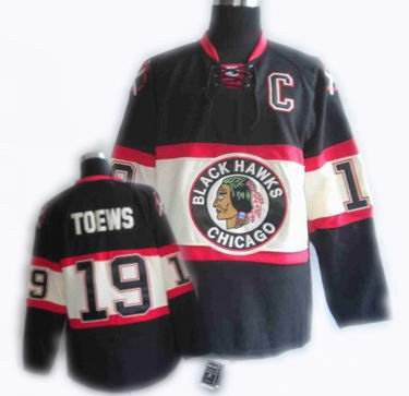 RBK Chicago Blackhawks New Third jerseys #19 TOEWS black