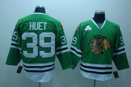 RBK Chicago Blackhawks #39 HUET jersey green