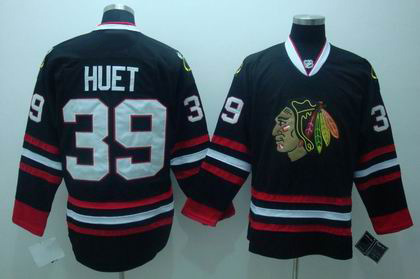 RBK Chicago Blackhawks #39 HUET jersey black