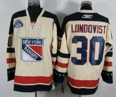 New York Rangers #30 Lundqvist 2012 Winter Classic Cream Jersey