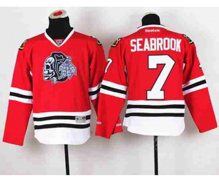 youth nhl jerseys chicago blackhawks #7 seabrook red-1[the skeleton head]