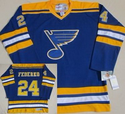 St.Louis Blues #24 Bernie Federko Blue Throwback CCM Jersey