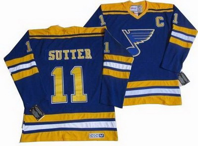 St.Louis Blues #11 Brian Sutter CCM Blue Jersey