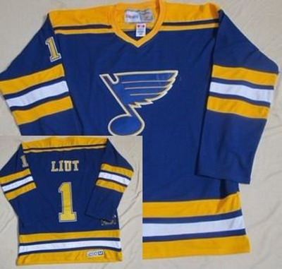 St.Louis Blues #1 Mike Liut Blue Throwback CCM Jersey