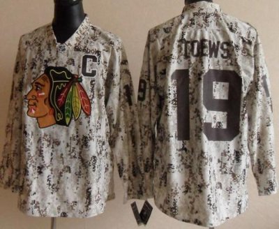 Chicago Blackhawks 19 Jonathan Toews White Camo NHL Jerseys