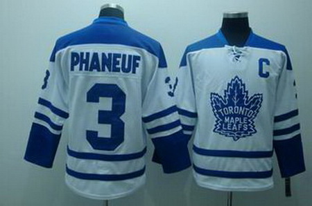 Youth KIDS Toronto Maple Leafs #3 Phaneuf white Jerseys C patch