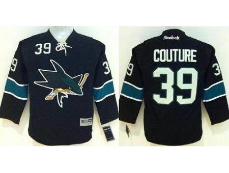 Youth San Jose Sharks #39 Logan Couture Black Stitched NHL Jersey