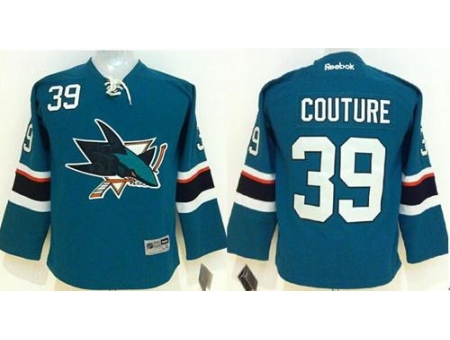 Youth San Jose Sharks #39 Logan Couture Green Stitched NHL Jersey