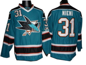 2011 Newest San Jose Sharks Jerseys 31 Antti Niemi Green Jersey