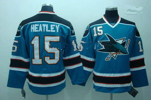 San Jose Sharks 15 Dany Heatley blue jerseys 20TH