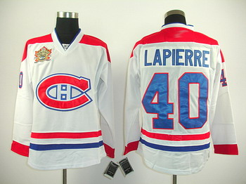 2011 Heritage Classic Montreal Canadiens 40 Maxim Lapierre white ice Hockey Jersey