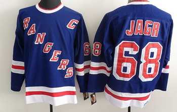 New York Rangers 68 Jagr Blue Jerseys Throwback