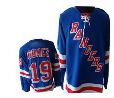 New York Rangers 19 Scott Gomez Premier Road blue Jersey