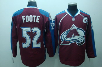 Colorado Avalanche 52 Foote Dark red Jerseys