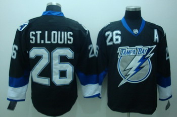 Tampa Bay Lightning 26 St.Louis Black Jerseys With A patch