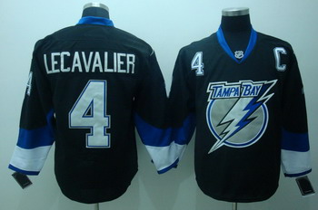 Tampa Bay Lightning 4 Lecavalier Black Jerseys With C Patch