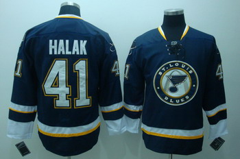 ST.LOUIS BLUES 41 Halak Dark Blue Jerseys