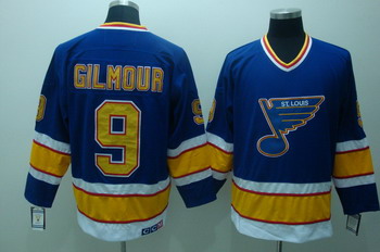 ST.LOUIS BLUES 9 Gilmour Blue Jerseys CCM