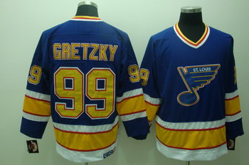 ST.LOUIS BLUES 99 Gretzky Blue Jerseys CCM