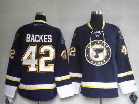 St. Louis Blues 42 BACKES Third Jersey